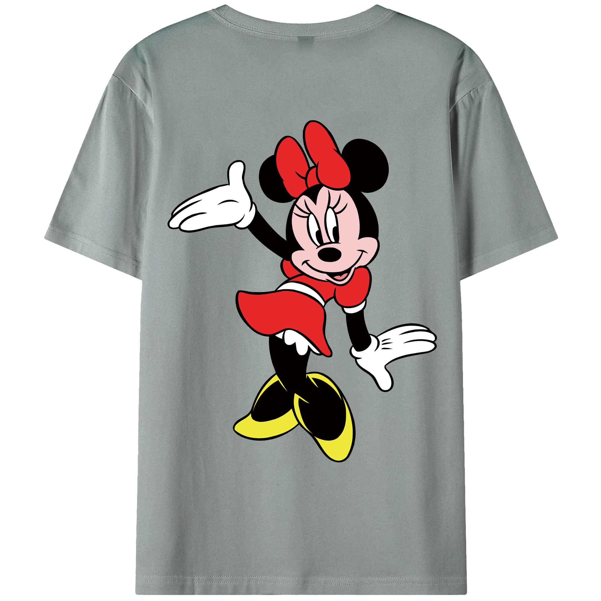 ミッキーマウス Mickey Mouse 綿100％ メンズ半袖Tシャツ（バックプリント） 通気性